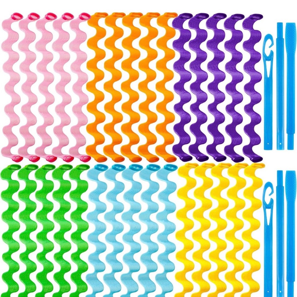 Amazon Multicolor Wave Hair Curlers Set